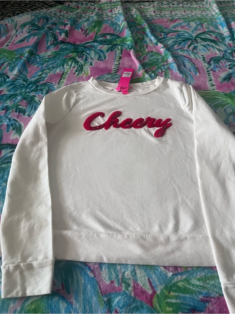 Lilly Pulitzer CHEERY Sweatshirt Size M - Picture 7 of 7